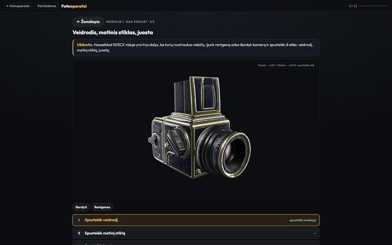 Kadras iš žaidimo „Fotoaparatai“